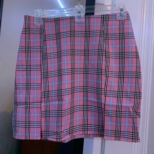 shein plaid skirt